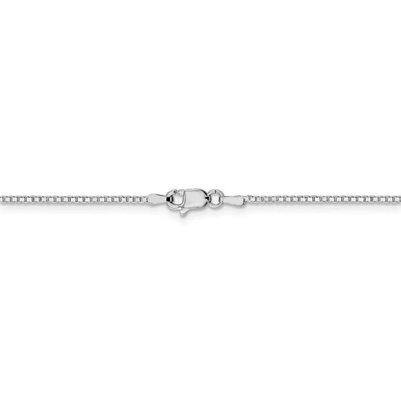 1.2mm 14k White Gold Polished Box Chain Necklace, 20 Inch - Picture 4 of 8